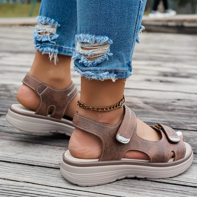 Alia™ | Komfortable Kilehæl Sandaler med Ankelrem